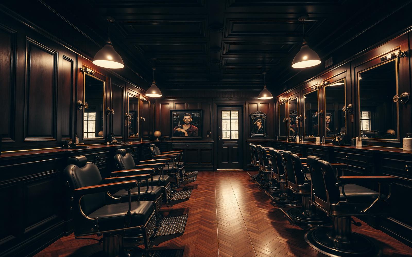 Interior of Prague Barber Shop